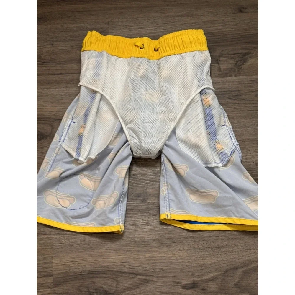 Baseballism Swim Trunks XS Blue Hot Dog Baseball Board Shorts 6